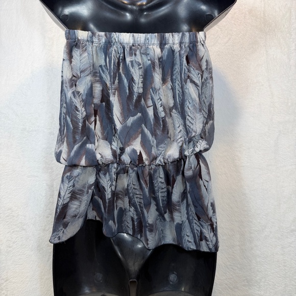 Candy Couture Strapless Blouse Womens Size XL Gray Chiffon Fairy Goth Whisigoth - Picture 3 of 8